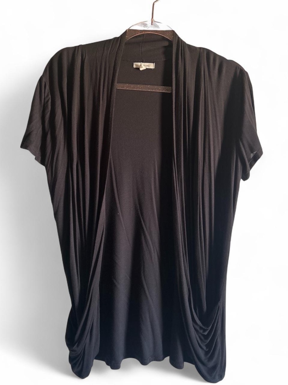 Maurices Black Draped Open-Front Shrug size small